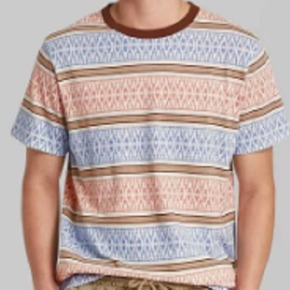 Universal Use Other - Original Use Boys Short Sleeve Crew Neck Argyle Print T-Shirts Brown Size XS NWT